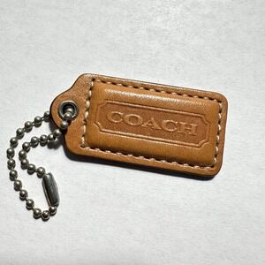 Coach 1.5" Leather Hangtag Brown